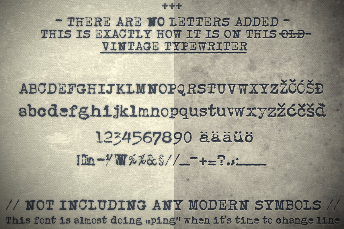 Mercedes1937 - Old Typewriter Font preview 4
