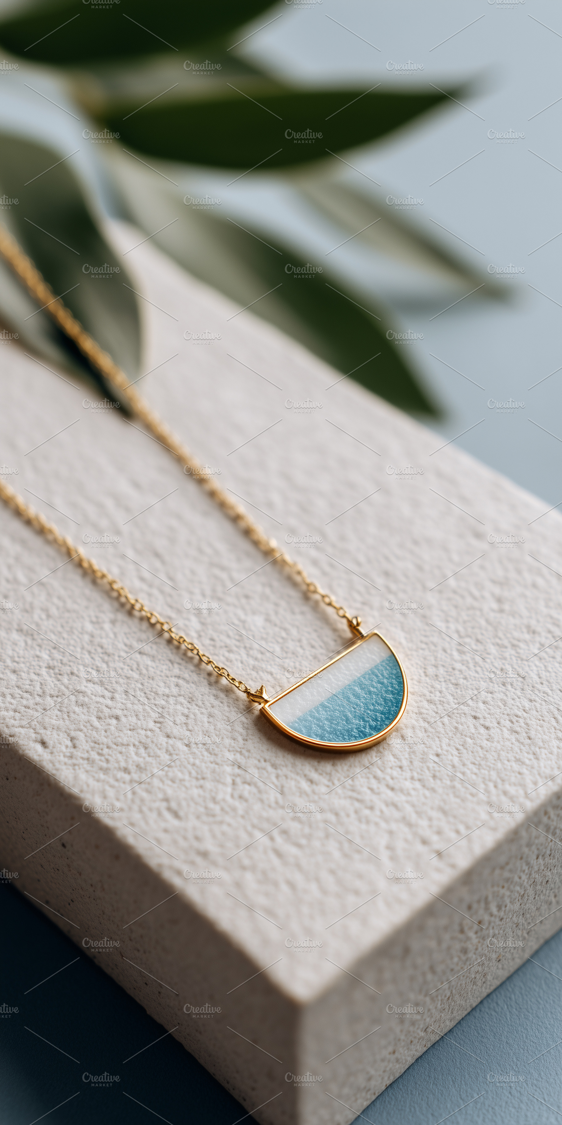 Minimalist gold necklace with a half, a Beauty & Fashion Photo by MistyDay