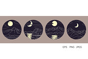 Mountains & Birds, a Decorative Illustration by Valentyna Smordova (Thumbnail 8 of 8)