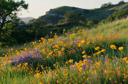 A cluster of vibrant wildflowers in, a Photo by Iftikhar Alam