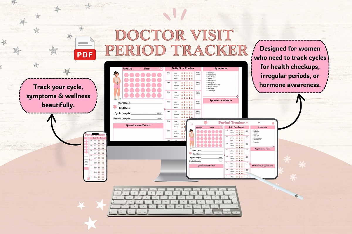 Doctor Appointment Period Tracker, a Print Template by bellaROSEworkshop (Photo 3 of 5)
