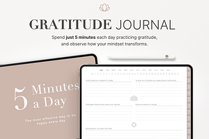 Digital Gratitude Journal, a Design Template by Makii Templates
