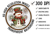 New Year Snowman Clipart Bundle, an Illustration by Craft Nest (Thumbnail 2 of 8)