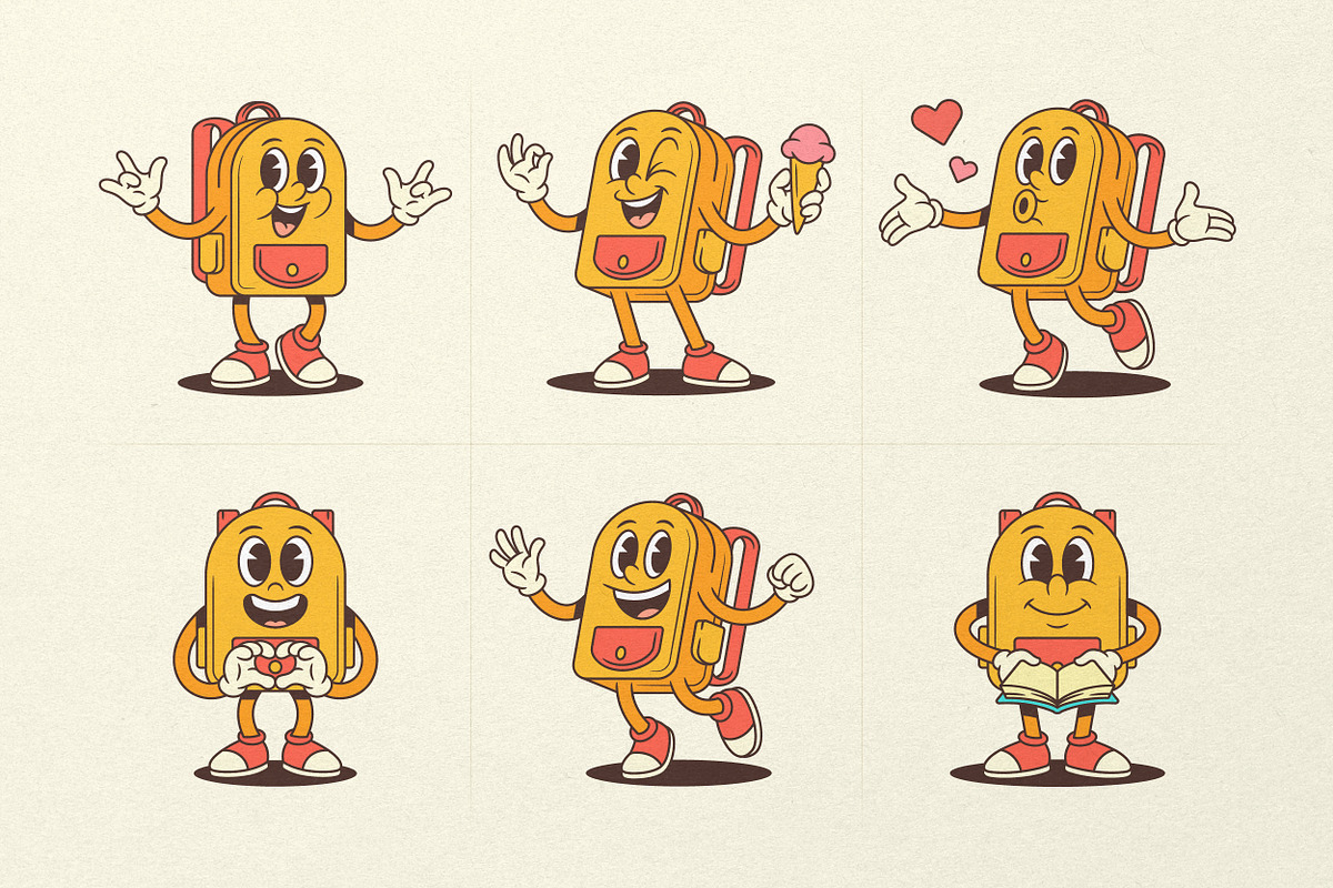 Backpack Cartoon Mascot Character, an Education Illustration by Vasya Kobelev (Photo 5 of 8)