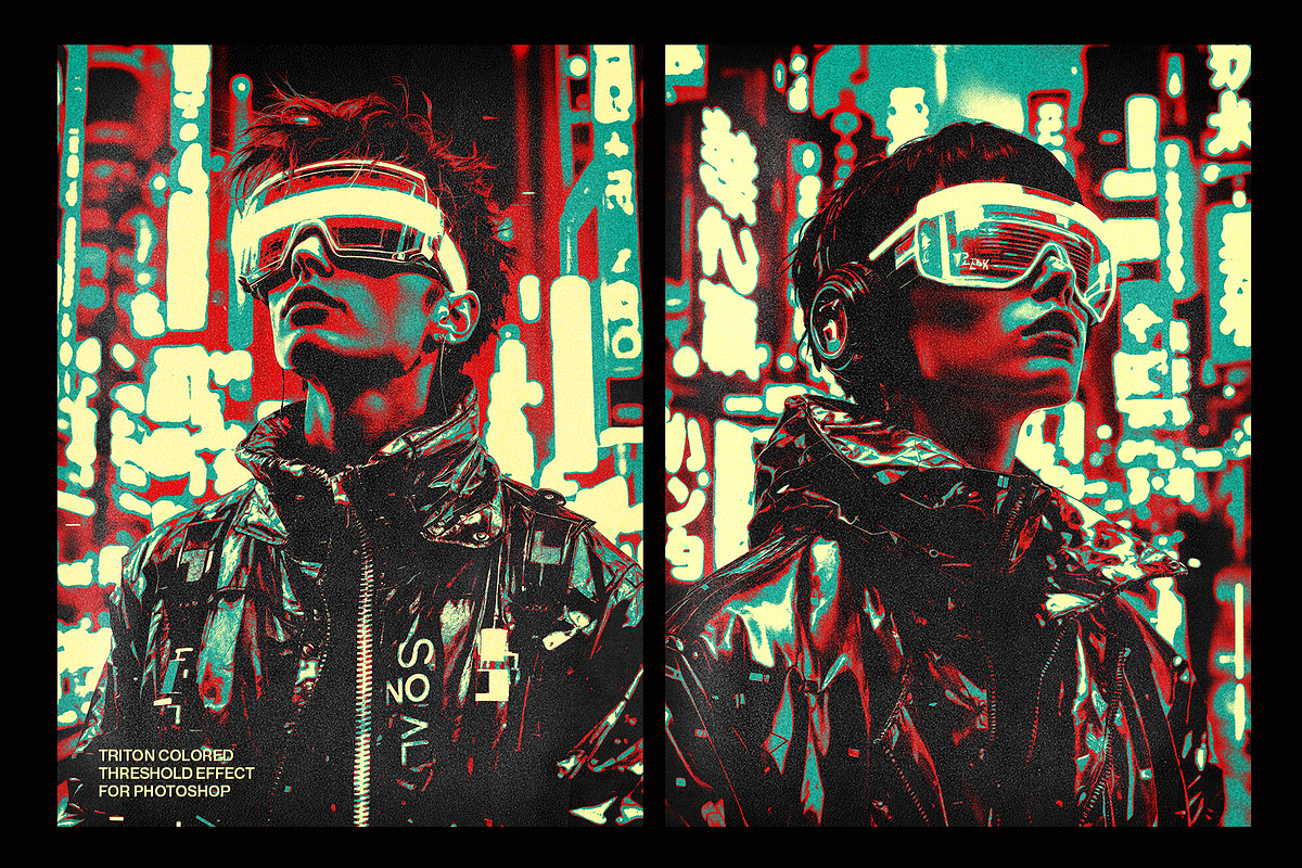 Triton Colored Threshold Effect, a Layer Style Add-On by Black Cat Studio (Photo 1 of 3)