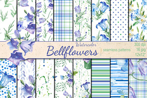 Watercolor Bellflowers patterns
