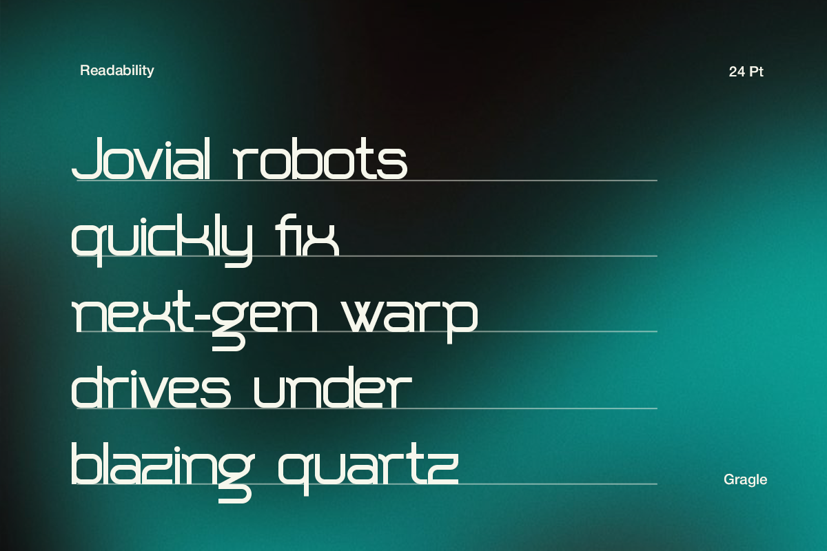 Gragle - Modern Techno Font, a Sans Serif Font by Pandeka Studio (Photo 7 of 9)