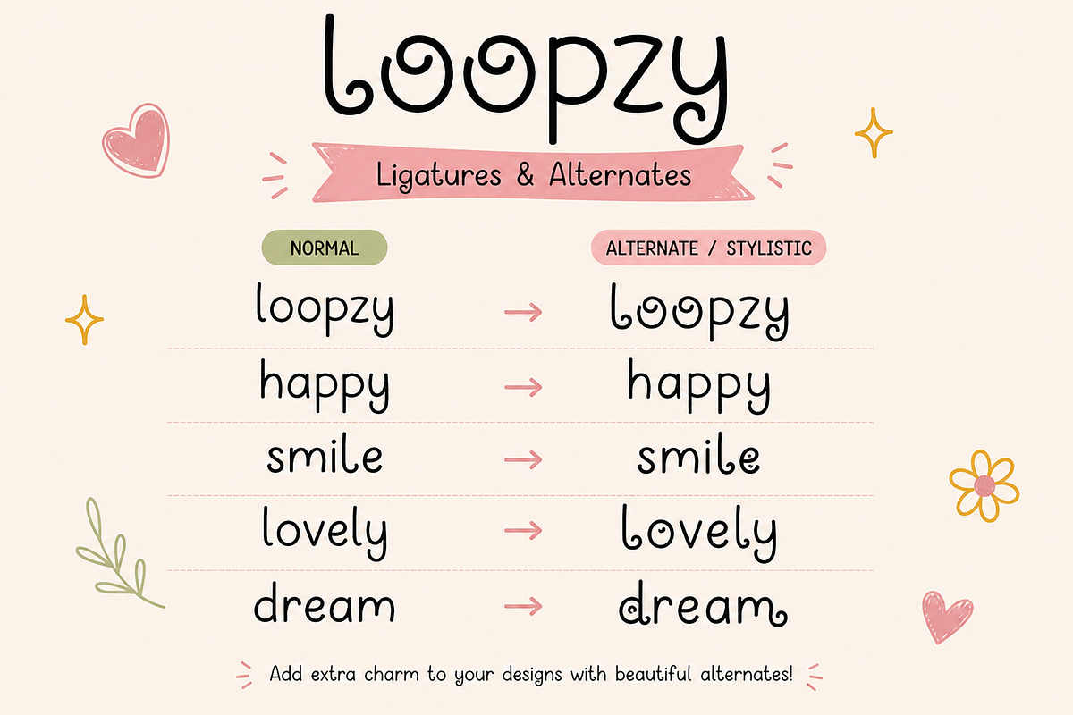 Loopzy, a Handwritten Font by Wow Magic (Photo 2 of 6)