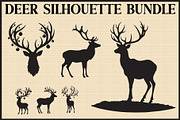 Rustic Deer Silhouette Bundle, an Illustration by Gfx_Store (Thumbnail 1 of 7)