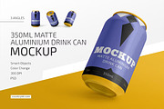 350ml Aluminium Drink Mockup Set, a Packaging Mockup by PaperMoon (Thumbnail 1 of 4)