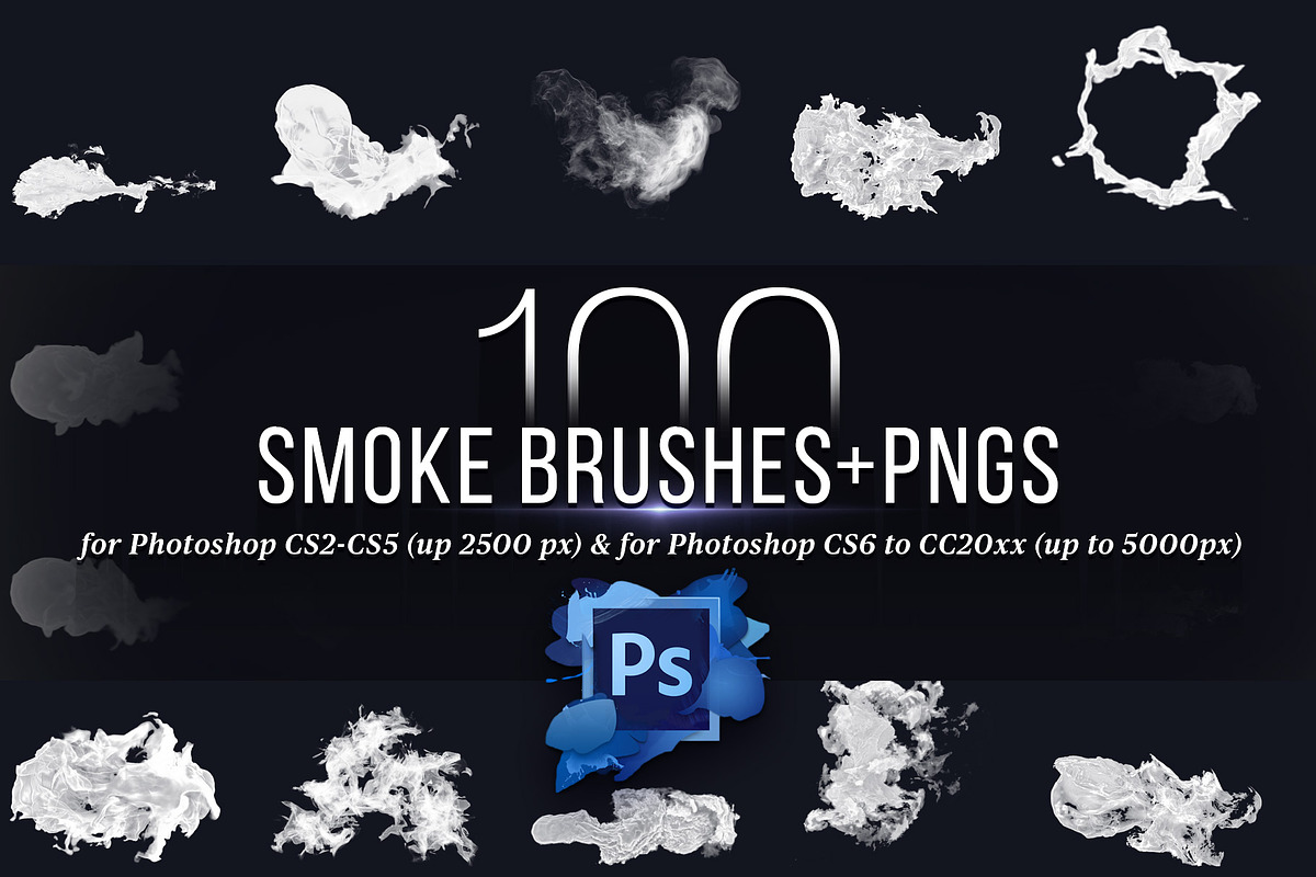 100 Photoshop Smoke Brushes + PNGs, a Brush Add-On by Creative Graphics (Photo 4 of 8)