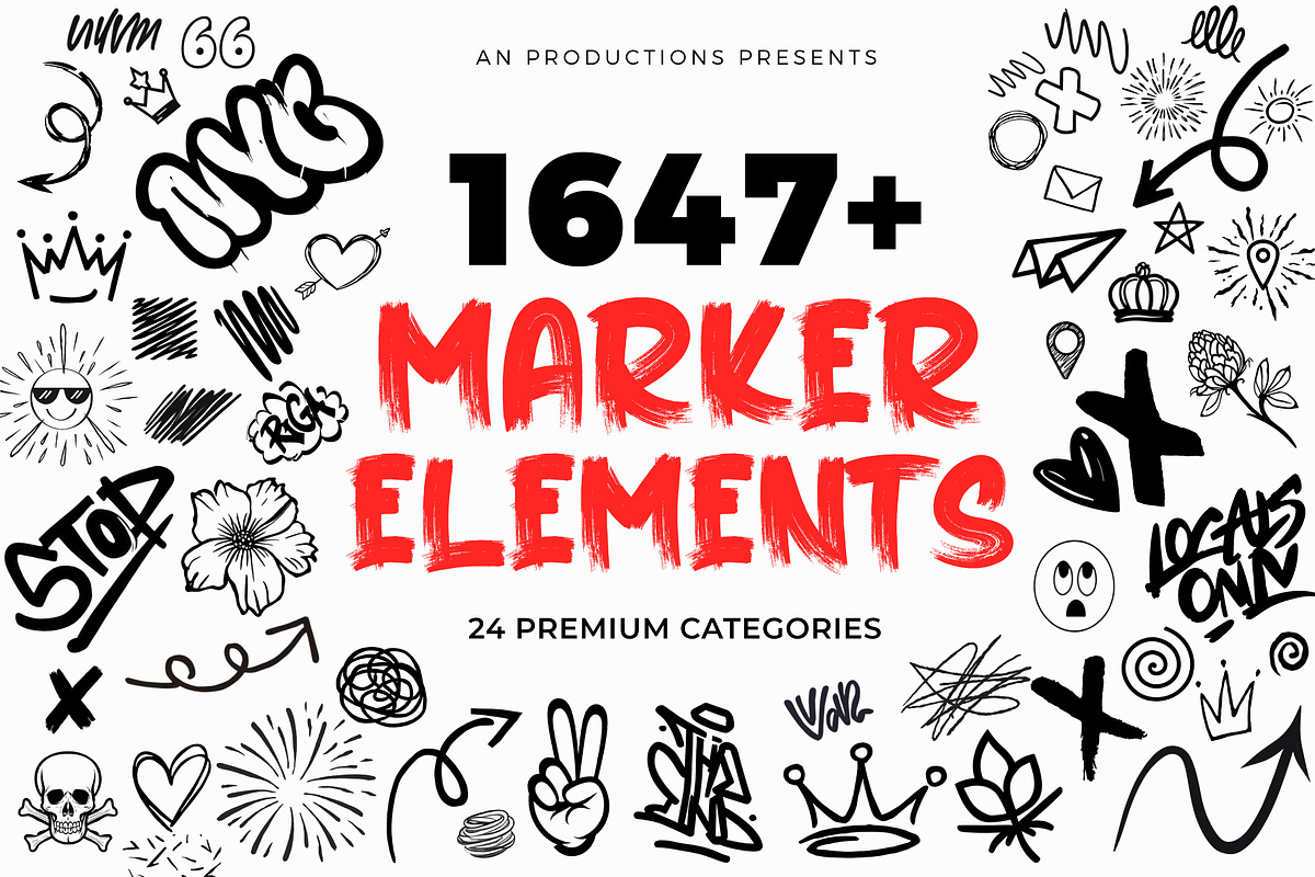 1647+ Premium Marker PNG Elements, an Object Graphic by AN Productions (Photo 1 of 32)