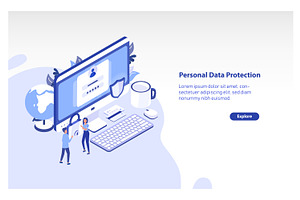 Personal Data Protection concept, a Technology Illustration by Good Studio