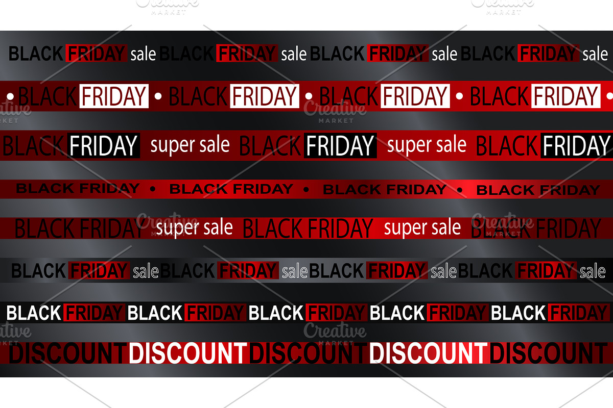 Set of Black Friday and sale ribbons, an Object Illustration by Tati_Kli