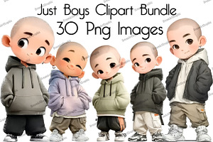 Just Boys Clipart Bundle, an Illustration by DreamArtGraphic