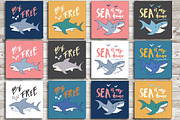 Cute Sharks Set and Patterns, an Animal Illustration by Lemon Workshop (Thumbnail 14 of 16)