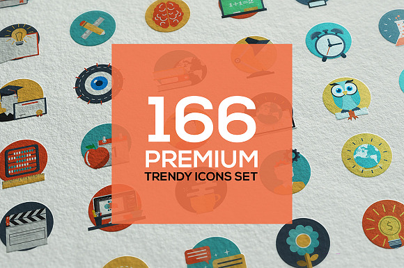 Set Of Modern Color Fla Design Icons