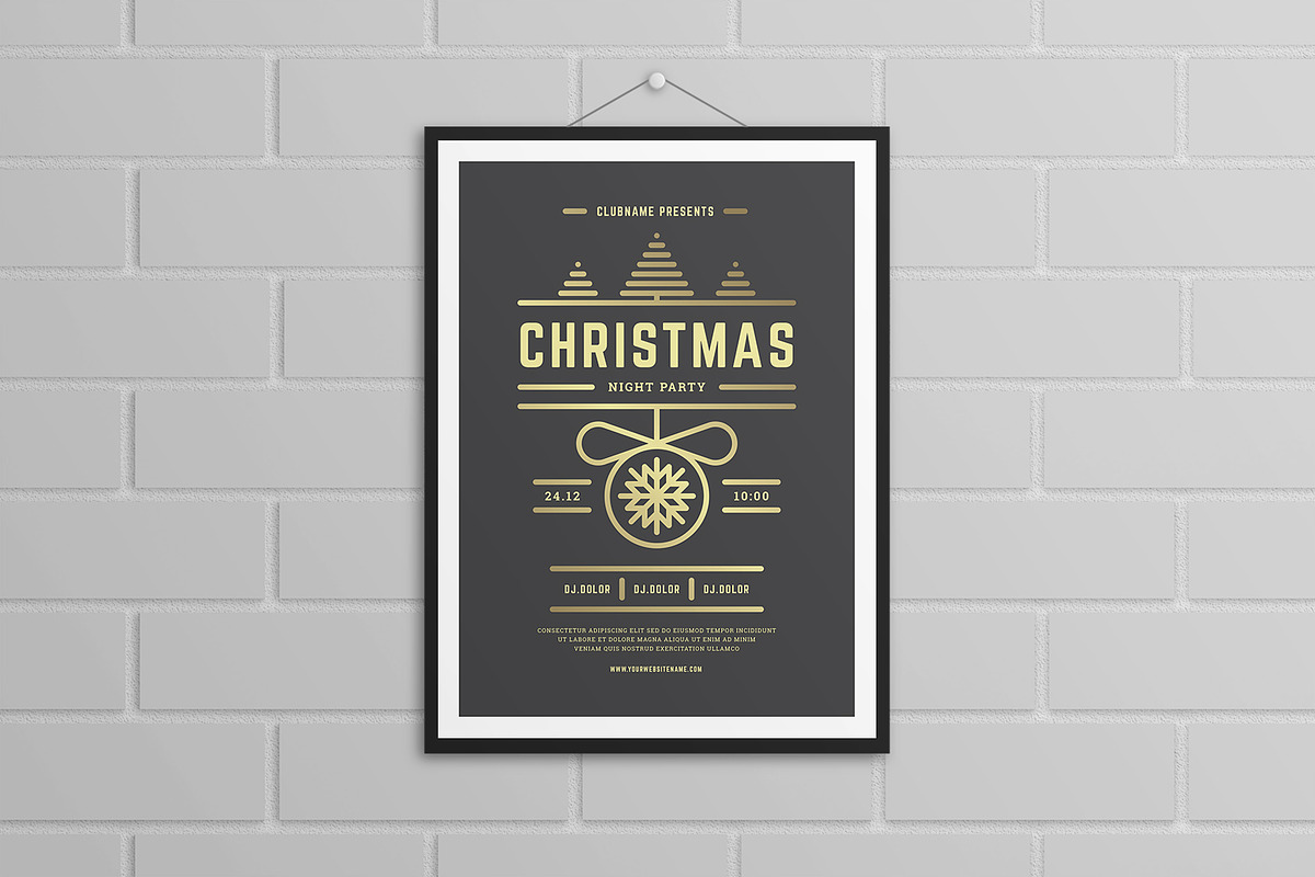 Christmas party invitation flyer, a Flyer Template by Vasya Kobelev (Photo 5 of 5)
