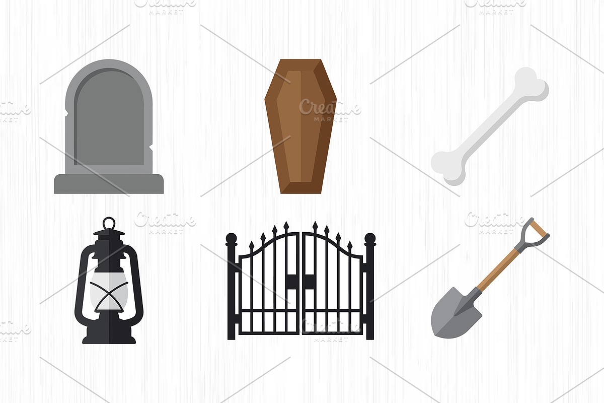 Graveyard Elements Vector Pack, an Object Graphic by Artonix (Photo 2 of 3)