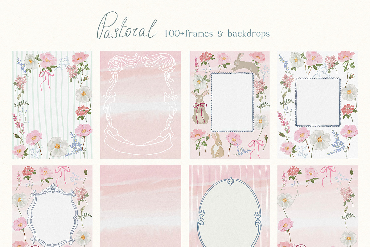 Cottagecore PNG Frames Illustrations, a Decorative Illustration by whiteheartdesign (Photo 16 of 19)