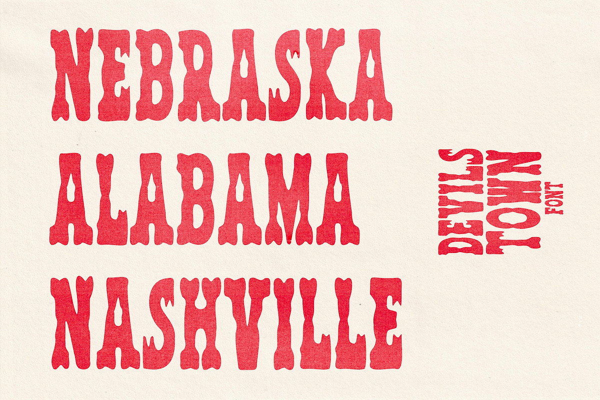 Devils Town | Vintage Horror Font, a Handwritten Font by Madeline ODonoghue Design (Photo 3 of 11)