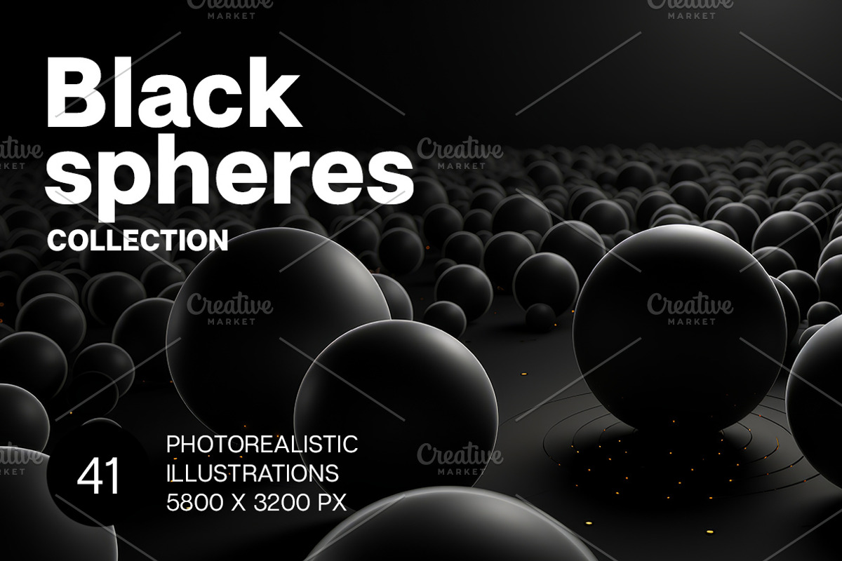 41 Black spheres illustrations, an Object Illustration by Handmadefont (Photo 1 of 41)