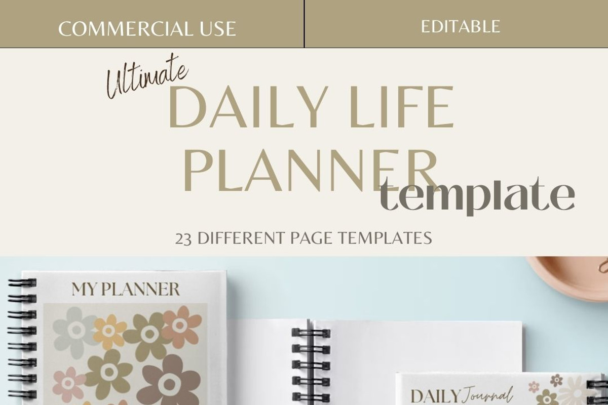 Aesthetic life planner template, a Templates & Theme by BarefootChild studio (Photo 4 of 4)