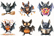 Halloween Quirky Funny Bats Clipart, an Illustration by OK Design (Thumbnail 5 of 5)