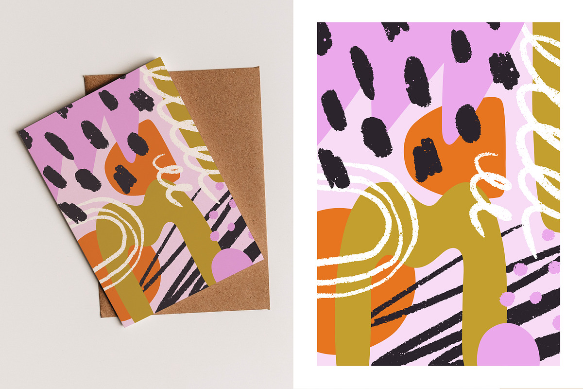 Abstract, doodle posters, cards set, a Decorative Illustration by Good Studio (Photo 2 of 5)