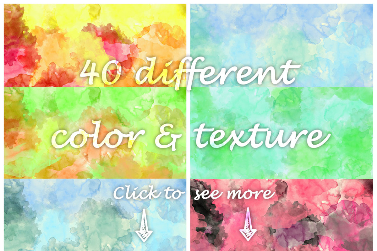 40 Watercolor Textures + Free bonus preview 4