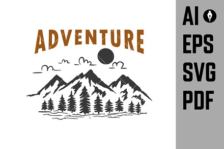 Adventure wild life. Vintage design, an Illustration by Vectorhight