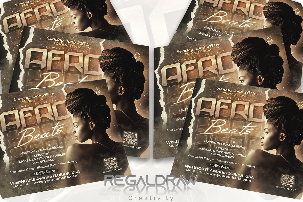 Afro Beat Music Flyer, a Flyer Template by regalDRAW (Photo 4 of 4)