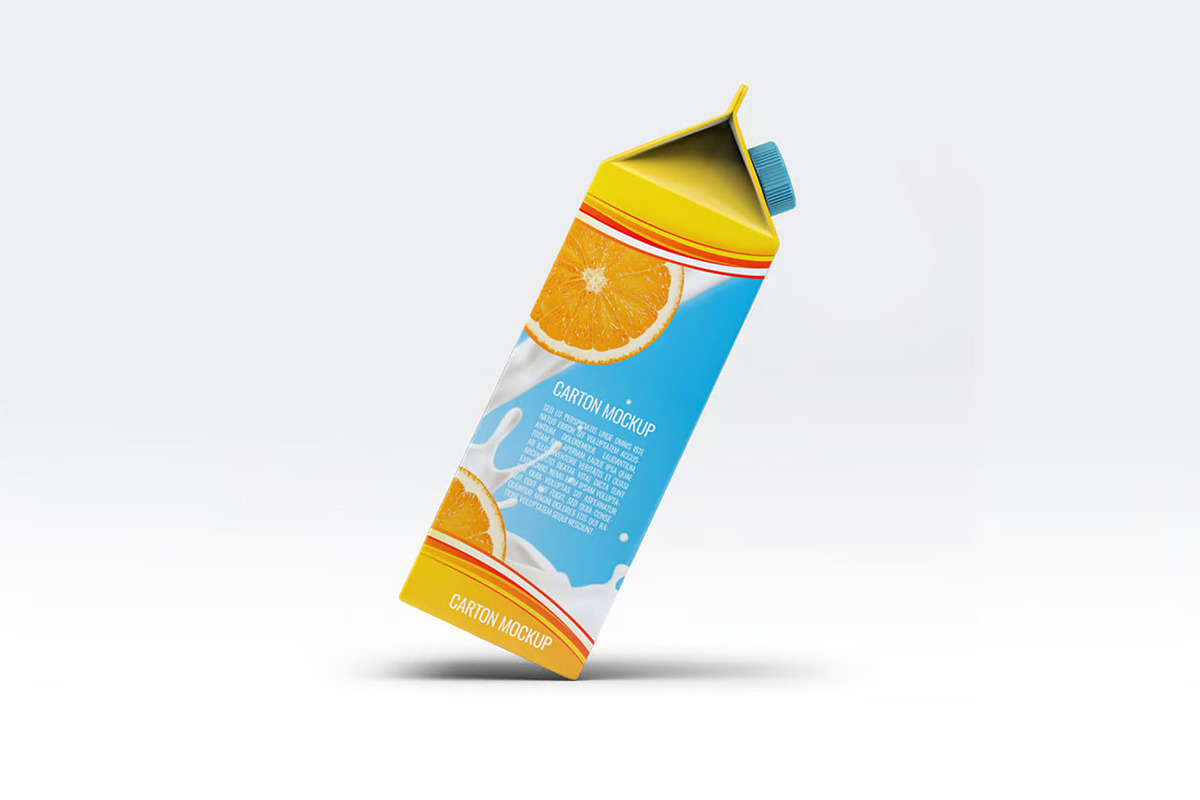 Milk or Juice Carton Mockup, an Advertising Mockup by Hubzway (Photo 6 of 7)