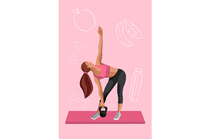 Faceless fitness woman exercising, a Person Illustration by okskukuruza