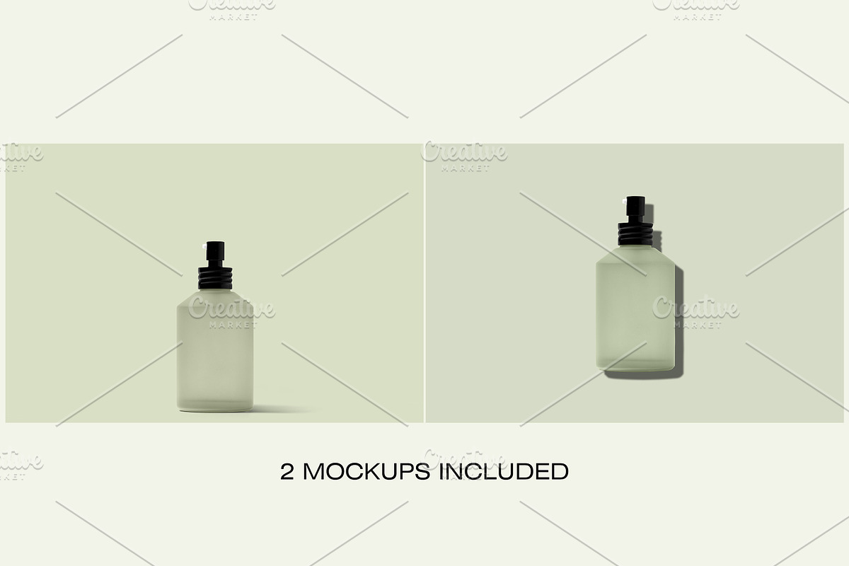 Frosted Spray Bottle Mockup, a Packaging Mockup by Copal (Photo 2 of 14)
