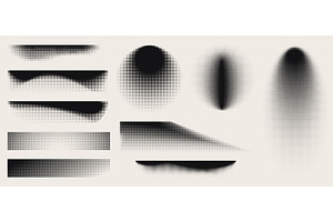 Abstract halftone shapes isolated on, an Illustration by art PVP - market