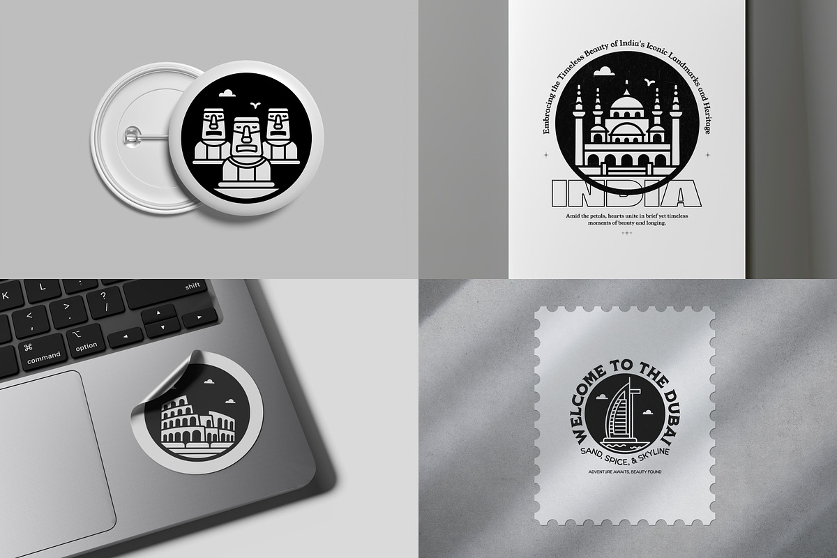 World Famous Landmarks Icons, a Solid Icon by Prosymbols (Photo 3 of 7)