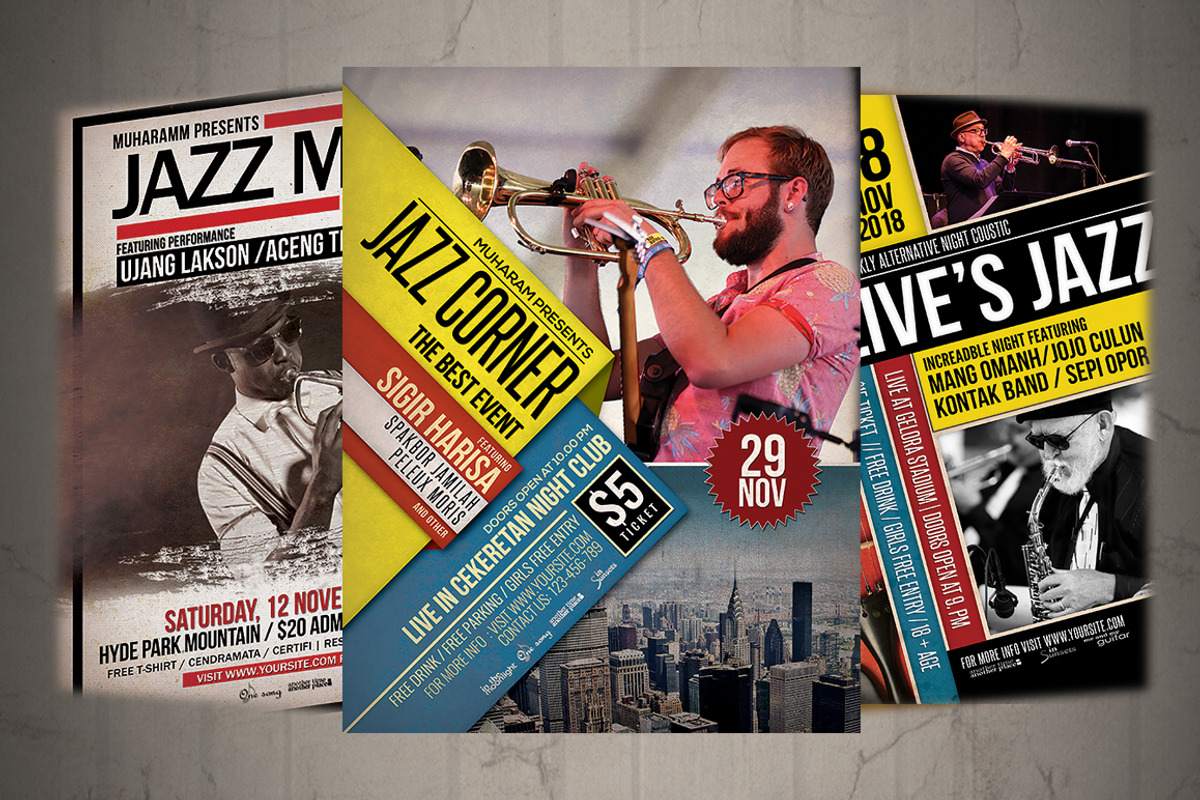 Jazz Flyer / Poster Bundle, a Flyer Template by Septian (Photo 3 of 3)
