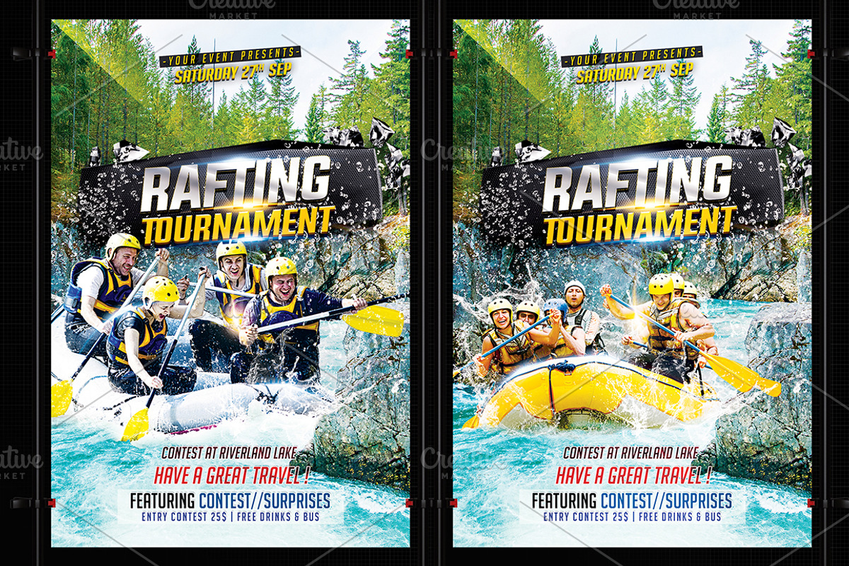 Rafting Flyer Template, a Flyer Template by Basez Flyers | Creative Market