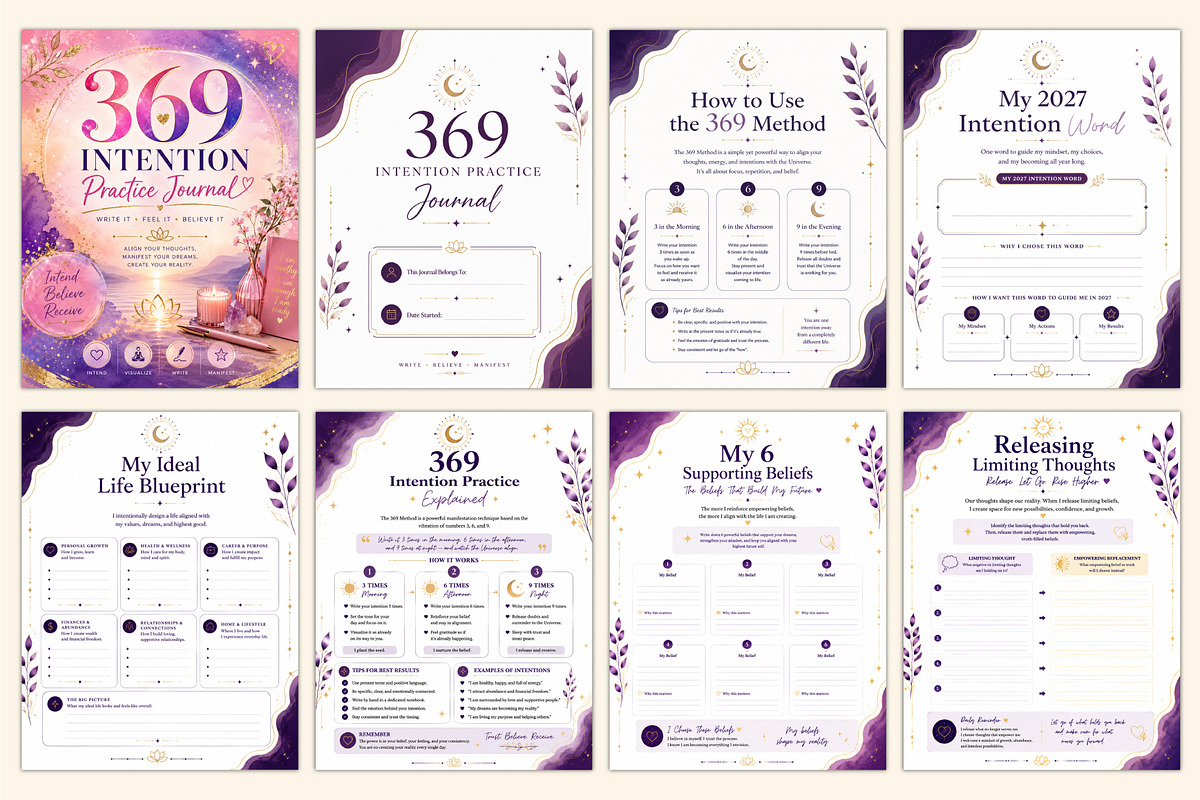 369 Intention Practice Journal., a Stationery Template by Shumaya (Photo 2 of 5)
