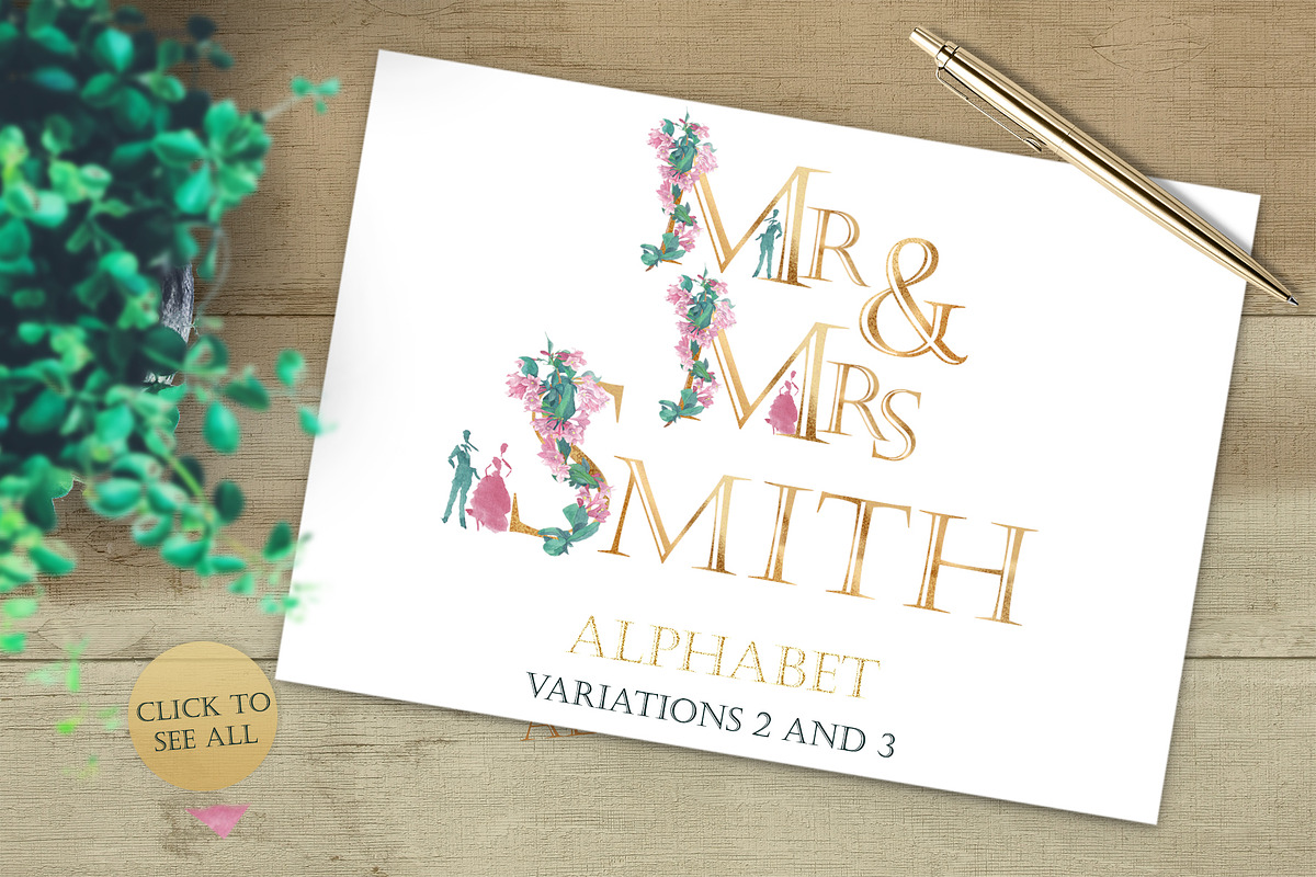 Romantic Alphabet Letters Floral PNG, an Illustration by ColorfulNest (Photo 3 of 5)