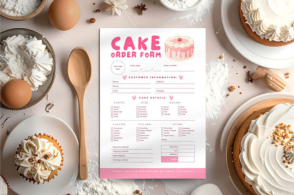 Cake Order Form Editable Template preview 8