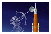 Artemis II space rocket illustration, an Education Illustration by frizio (Thumbnail 3 of 3)