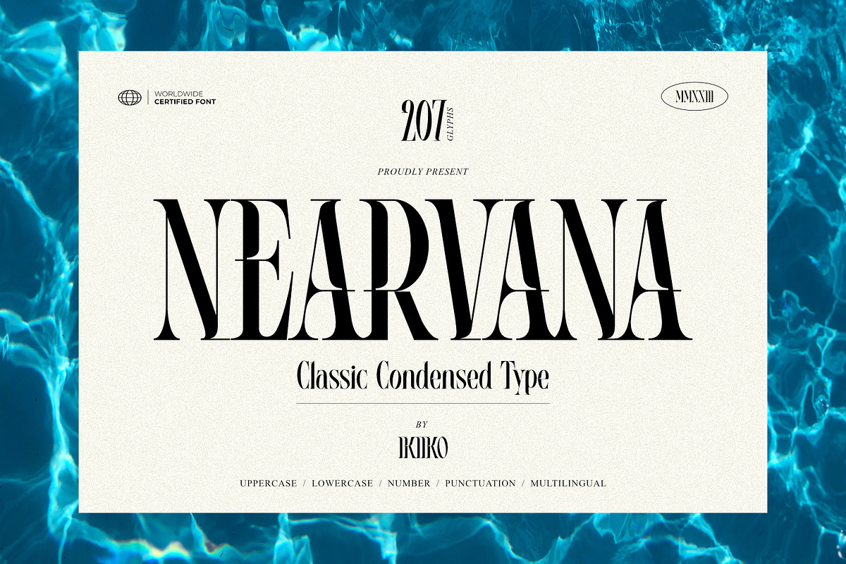 Nearvana - Classic Condensed Type, a Serif Font by ikiiko (Photo 1 of 7)