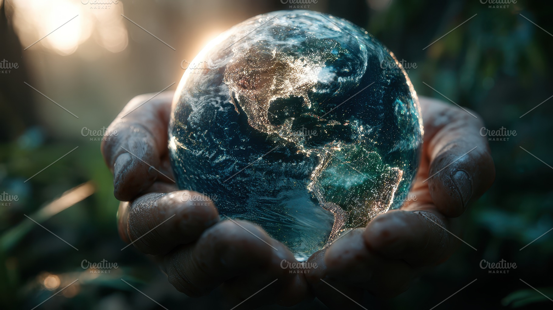 Earth in Hands Global Care Environme, a Photo by Pixeness Studio