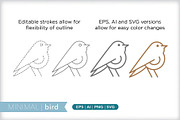 Minimal bird icons, an Outline Icon by Picture Window (Thumbnail 5 of 5)