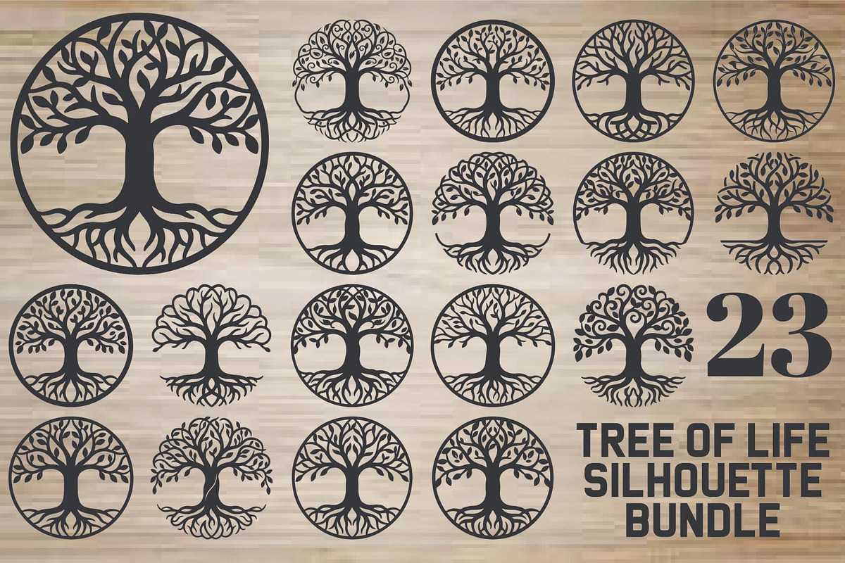 Tree of Life Silhouette Bundle, an Object Graphic by hafijul (Photo 1 of 4)