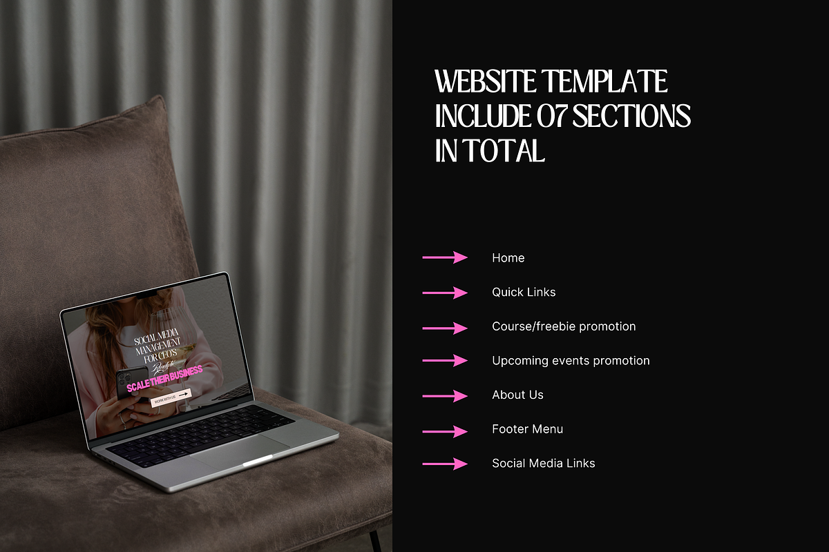 Luxury Link in bio website template, a Landing Page Template by My Template Studio (Photo 4 of 12)