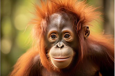 Detailed Orangutan portrait, an Animal Photo by Ylivdesign