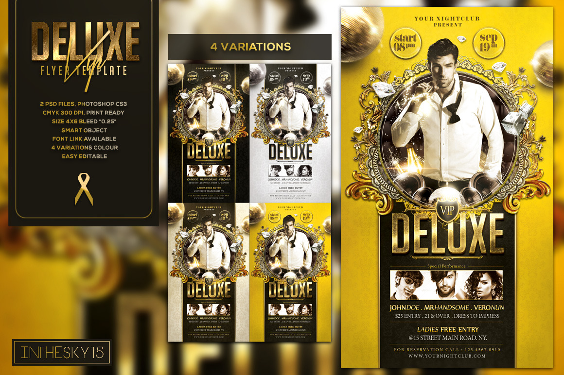 VIP Deluxe Flyer Template, a Templates & Theme by InTheSky15